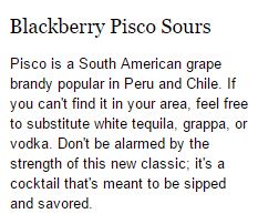 Blackberry Pisco Sours