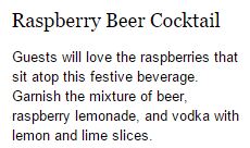 Raspberry Beer Cocktail